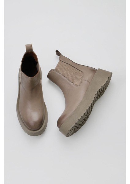 Vizon Açık Deri Kadın Dolgu Topuklu Bot 01WV1300 01WV1300