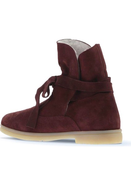 Bordo Süet Kadın Düz Bot 01WT3303 01WT3303 indirimleri