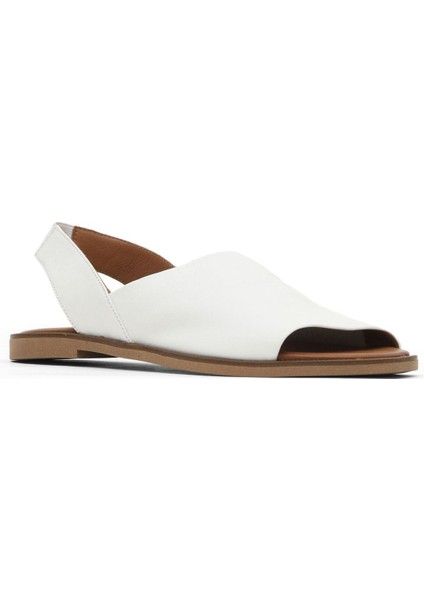 Beyaz Deri Kadın Düz Sandalet 01WA5706 01WA5706 fiyatları