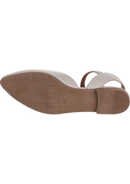 Gri Deri Kadın Düz Sandalet 01WA3310 01WA3310 indirimleri