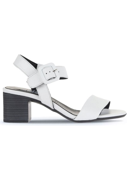 Beyaz Deri Kadın Topuklu Sandalet 01WA2805 01WA2805