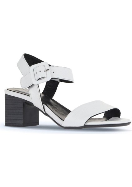 Beyaz Deri Kadın Topuklu Sandalet 01WA2805 01WA2805 fiyatları