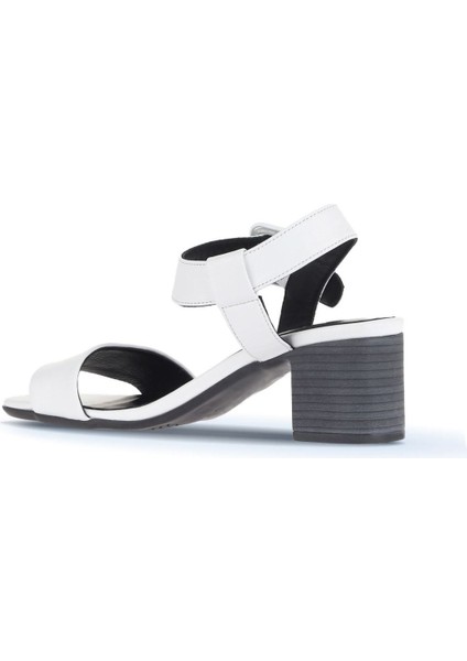 Beyaz Deri Kadın Topuklu Sandalet 01WA2805 01WA2805 fırsatları
