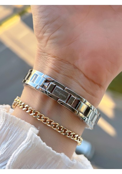 2 Yıl Garantili Çelik Kasa ve Kordon 5 Atm Suya Dayanıklı Kadın Kol Saati+Bileklik Ac.01 fırsatları