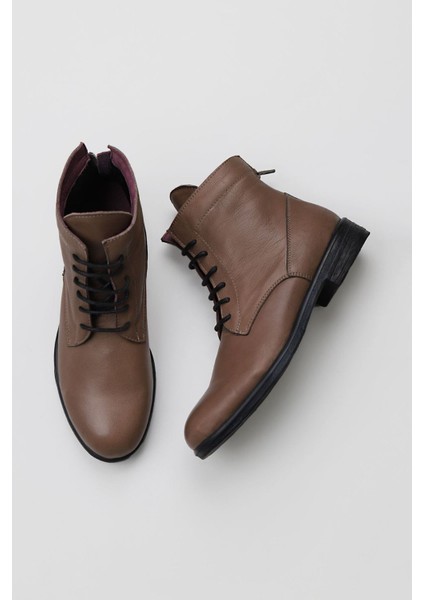 Gri Deri Kadın Düz Bot 01WR4600 01WR4600