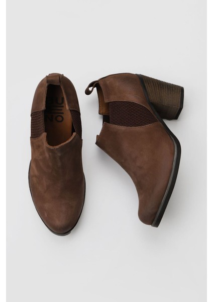 Kahverengi Nubuk Kadın Topuklu Bot 01WP1506 01WP1506 fiyatları