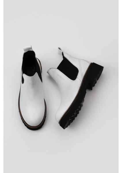 Beyaz Flotter Deri Kadın Düz Bot 01WT0801 01WT0801 fiyatları