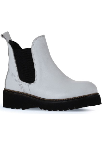 Beyaz Flotter Deri Kadın Düz Bot 01WT0801 01WT0801 modelleri