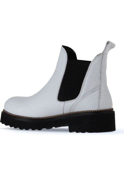 Beyaz Flotter Deri Kadın Düz Bot 01WT0801 01WT0801 indirimleri