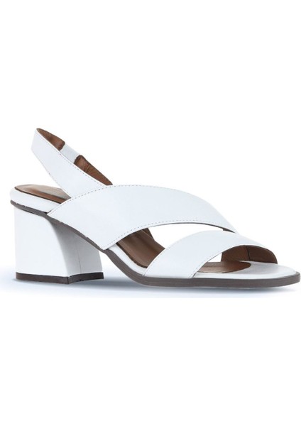Beyaz Deri Kadın Topuklu Sandalet 01WA3502 01WA3502 fiyatları