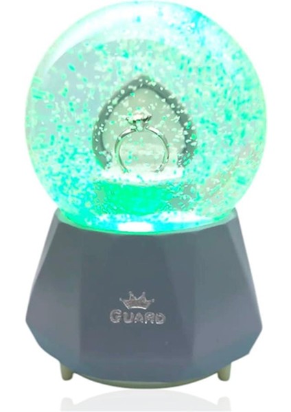 Müzikli Renk Değişiren Işıklı Kar Püskürtmeli Yüzük Kar Küresi fiyatları