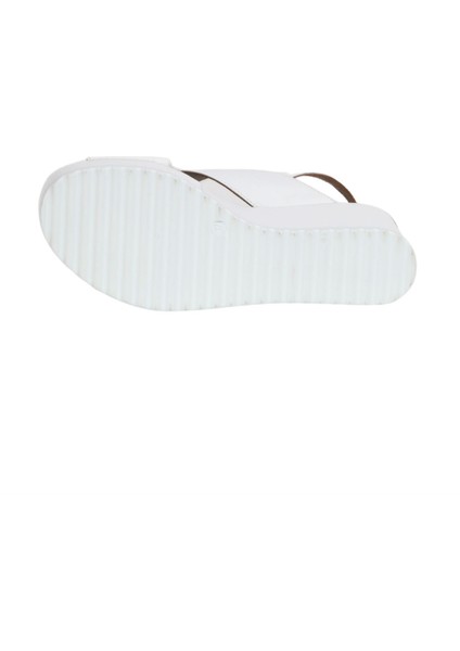 Beyaz Deri Kadın Dolgu Topuklu Sandalet 01WA5600 01WA5600 indirimleri