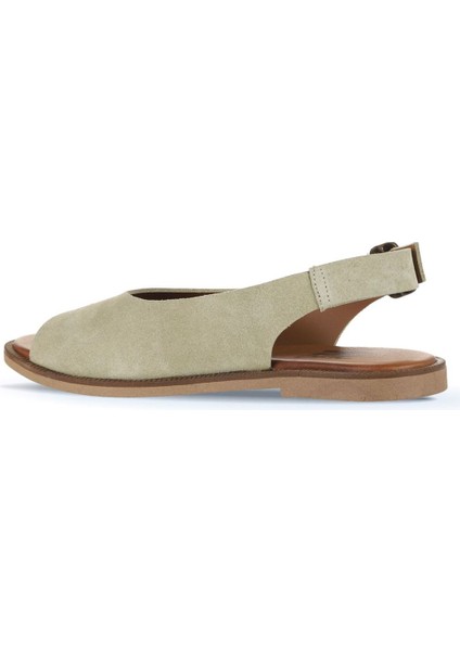 Yeşil Alf Süet Kadın Düz Sandalet 01WA5709 01WA5709 fırsatları