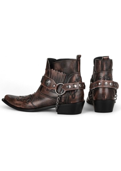 Antik Kahverengi Erkek Kovboy Botu (Western) fırsatları