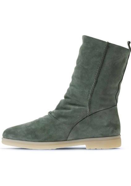 Haki Süet Kadın Düz Bot 01WT3305 01WT3305 modelleri