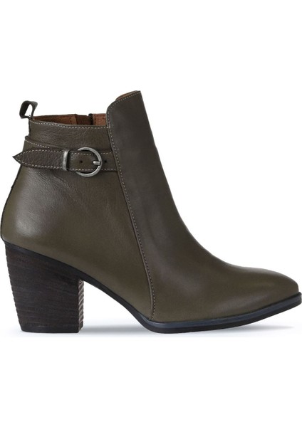 Haki Deri Kadın Topuklu Bot 01WP4209 01WP4209 fiyatları