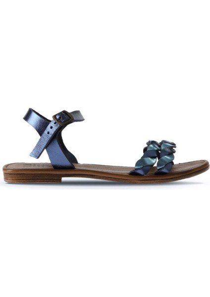 Lacivert Mavi Prlk Deri Kadın Düz Sandalet 01WU3415 01WU3415 fiyatları
