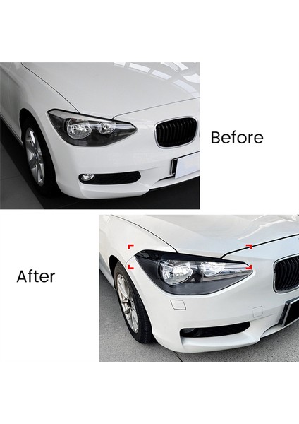 Araba Far Kaş Göz Kapakları Çıkartmaları Trim Kapak Bmw 1 Serisi F20 F21 Far Lambası Göz Kapağı 2011-2014 (Siyah) (Yurt Dışından) fırsatları