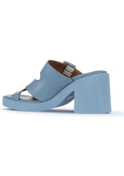 Mavi Deri Kadın Topuklu Terlik 01WA1701 01WA1701 fırsatları