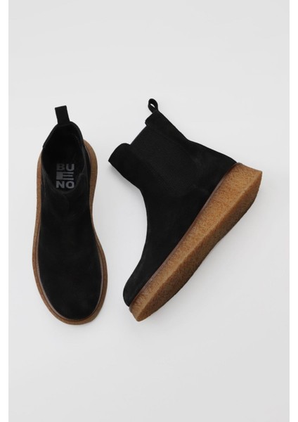 Siyah Süet Kadın Düz Bot 01WV5203 01WV5203