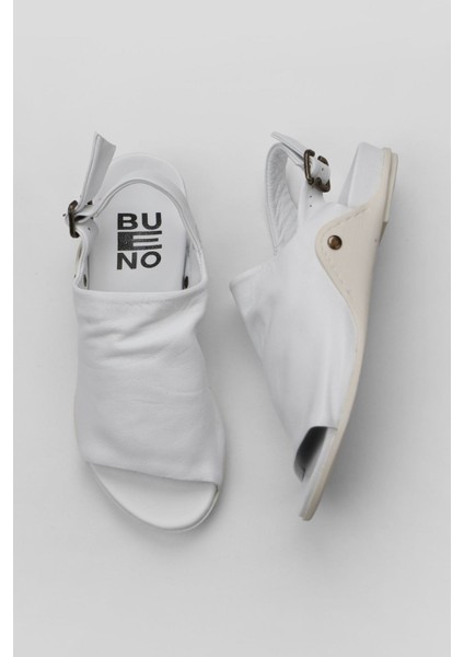 Beyaz Deri Kadın Düz Sandalet 01WU7603 01WU7603 fiyatları