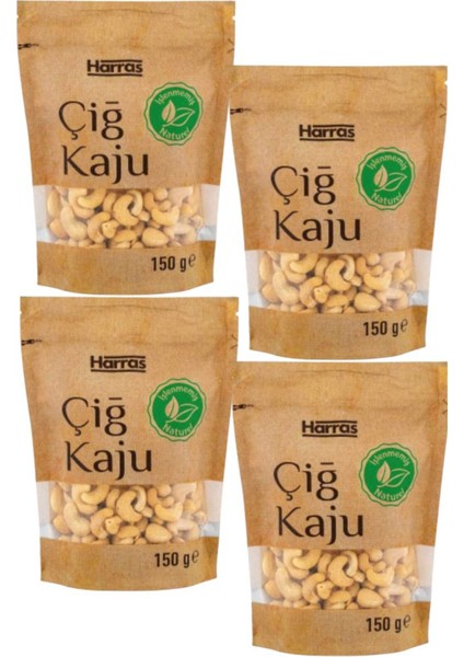 Çiğ Kaju Fıstığı Premium Işlenmemiş Raw Vegan Atıştırmalık Ithal Vietnam 4 Adet x 150 gr