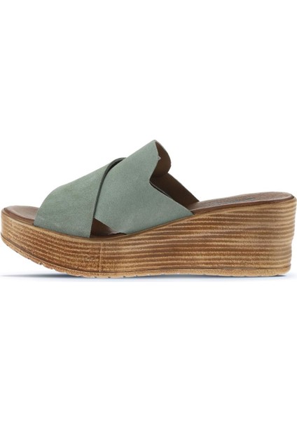 Yeşil Açık Alf Süet Kadın Dolgu Topuklu Terlik 01WA4703 01WA4703 modelleri