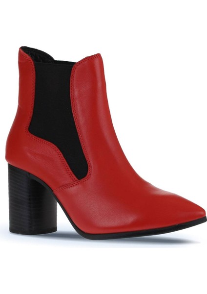 Kırmızı Deri Kadın Topuklu Bot 01WP1003 01WP1003 modelleri