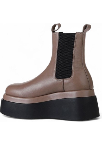 Vizon Deri Kadın Dolgu Topuklu Bot 01WV1801 01WV1801 fırsatları