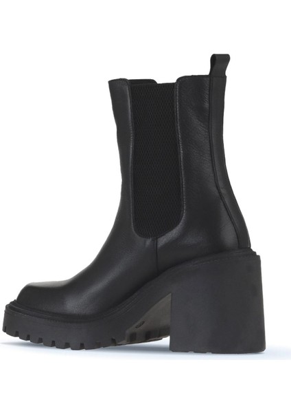 Siyah Deri Kadın Topuklu Bot 01WV5400 01WV5400 fırsatları