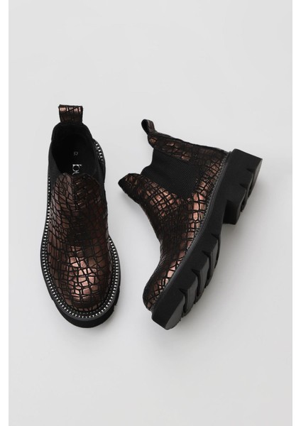 Kahverengi Deri Kadın Düz Bot 01WR3401 01WR3401