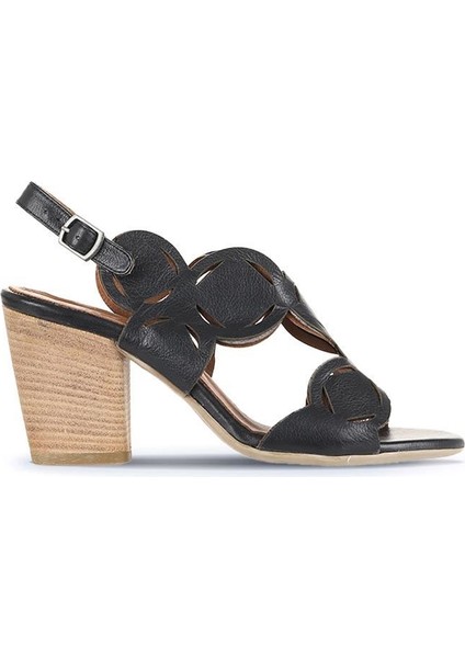 Siyah Khv-Bej Deri Kadın Topuklu Sandalet 01WQ2902 01WQ2902