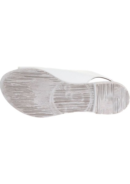 Beyaz Deri Kadın Düz Sandalet 01WA3004 01WA3004 indirimleri