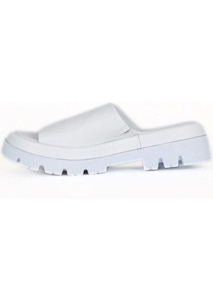 Beyaz Deri Kadın Düz Terlik 01WU7308 01WU7308 modelleri
