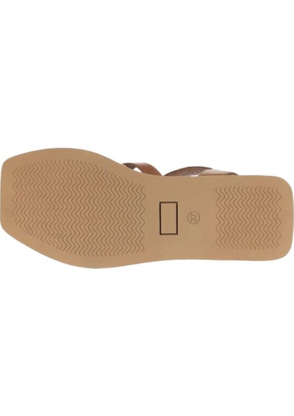 Kahverengi Deri Kadın Dolgu Topuklu Sandalet 01WA4301 01WA4301 indirimleri