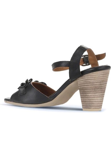 Siyah Khv-Bej Deri Kadın Topuklu Sandalet 01WU11200 01WU11200 indirimleri