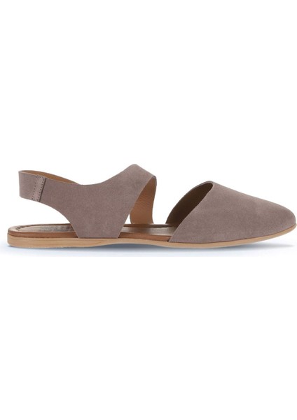 Gri Koyu Alf Süet Kadın Düz Sandalet 01WA5806 01WA5806