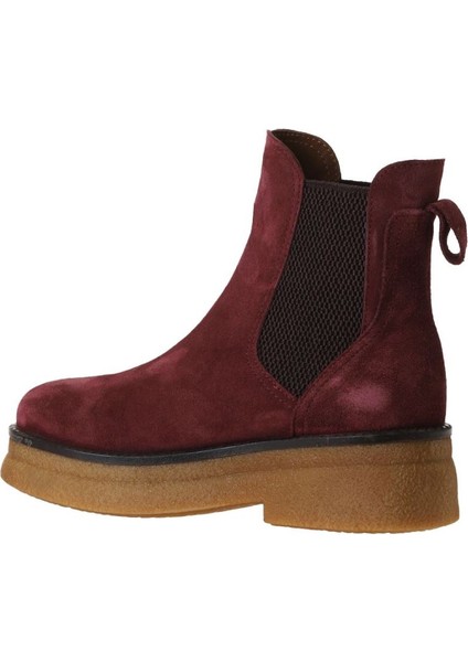 Bordo Süet Kadın Düz Bot 01WV0214 01WV0214 indirimleri