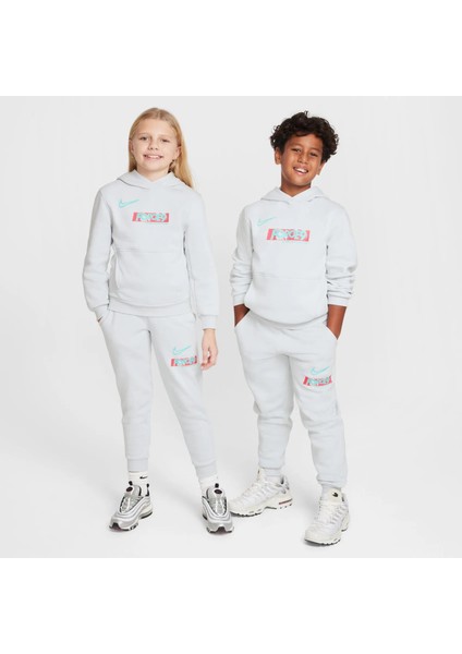 Erling Haaland Club Fleece Unisex Çocuk Gri Alt Üst Polarlı Takım - 1 Beden Büyük Tavsiye Edilmekte