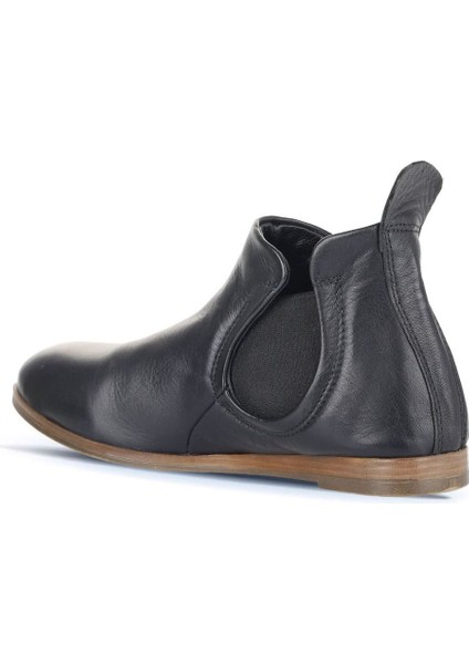 Siyah Deri Kadın Düz Bot 01WP1602 01WP1602 indirimleri