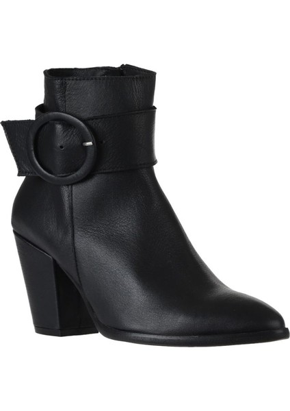 Siyah Deri Kadın Topuklu Bot 01WR5007 01WR5007 modelleri