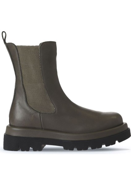 Haki Deri Kadın Düz Bot 01WV1007 01WV1007