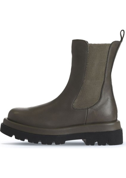 Haki Deri Kadın Düz Bot 01WV1007 01WV1007 modelleri