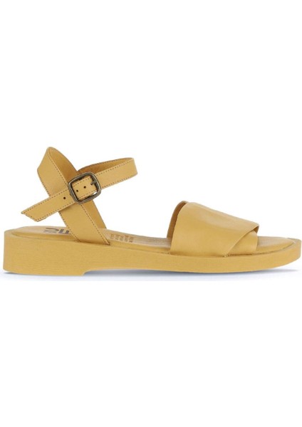 Sarı Deri Kadın Düz Sandalet 01WA0701 01WA0701