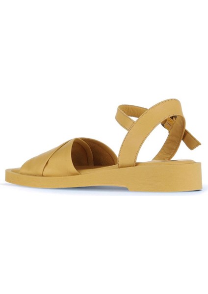 Sarı Deri Kadın Düz Sandalet 01WA0701 01WA0701 fırsatları
