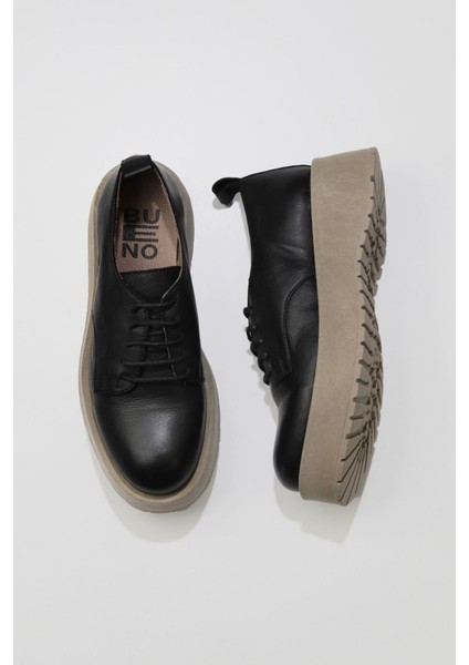 Siyah Deri Kadın Dolgu Topuklu Ayakkabı 01WV1301 01WV1301