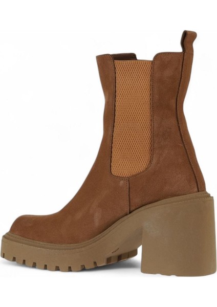 Taba Açık Süet Kadın Topuklu Bot 01WV5400 01WV5400 fırsatları
