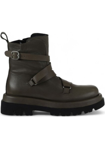 Haki Haki Deri Kadın Düz Bot 01WV1009 01WV1009 fiyatları