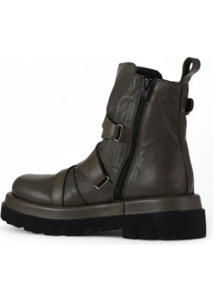 Haki Haki Deri Kadın Düz Bot 01WV1009 01WV1009 indirimleri