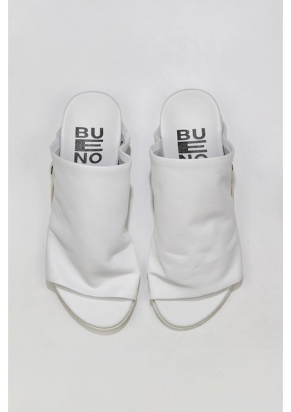 Beyaz Deri Kadın Düz Terlik 01WU7602 01WU7602